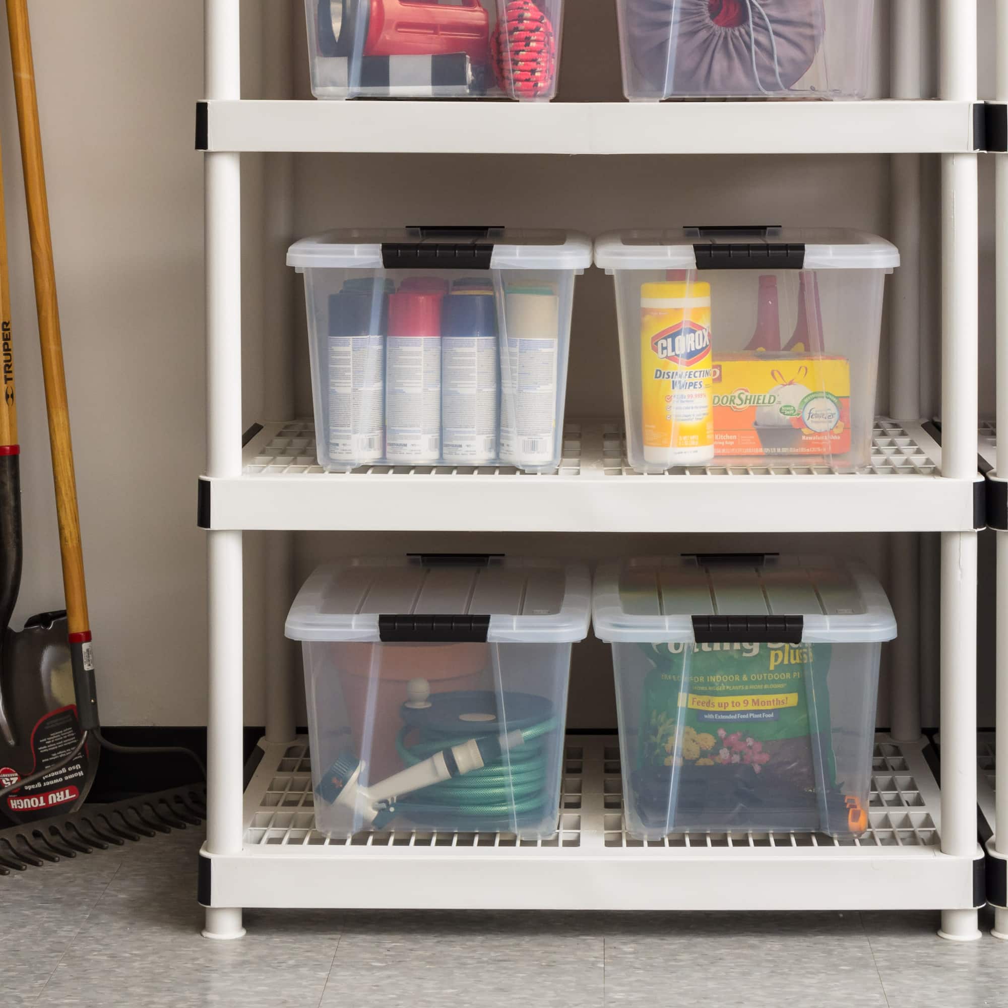 IRIS® 32qt. Buckled Clear Boxes with Clear Buckle Lids, 4ct.
